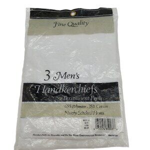 KM LLc Vintage Handkerchiefs 3 Pack New In Package NOS Polyester Cotton Blend